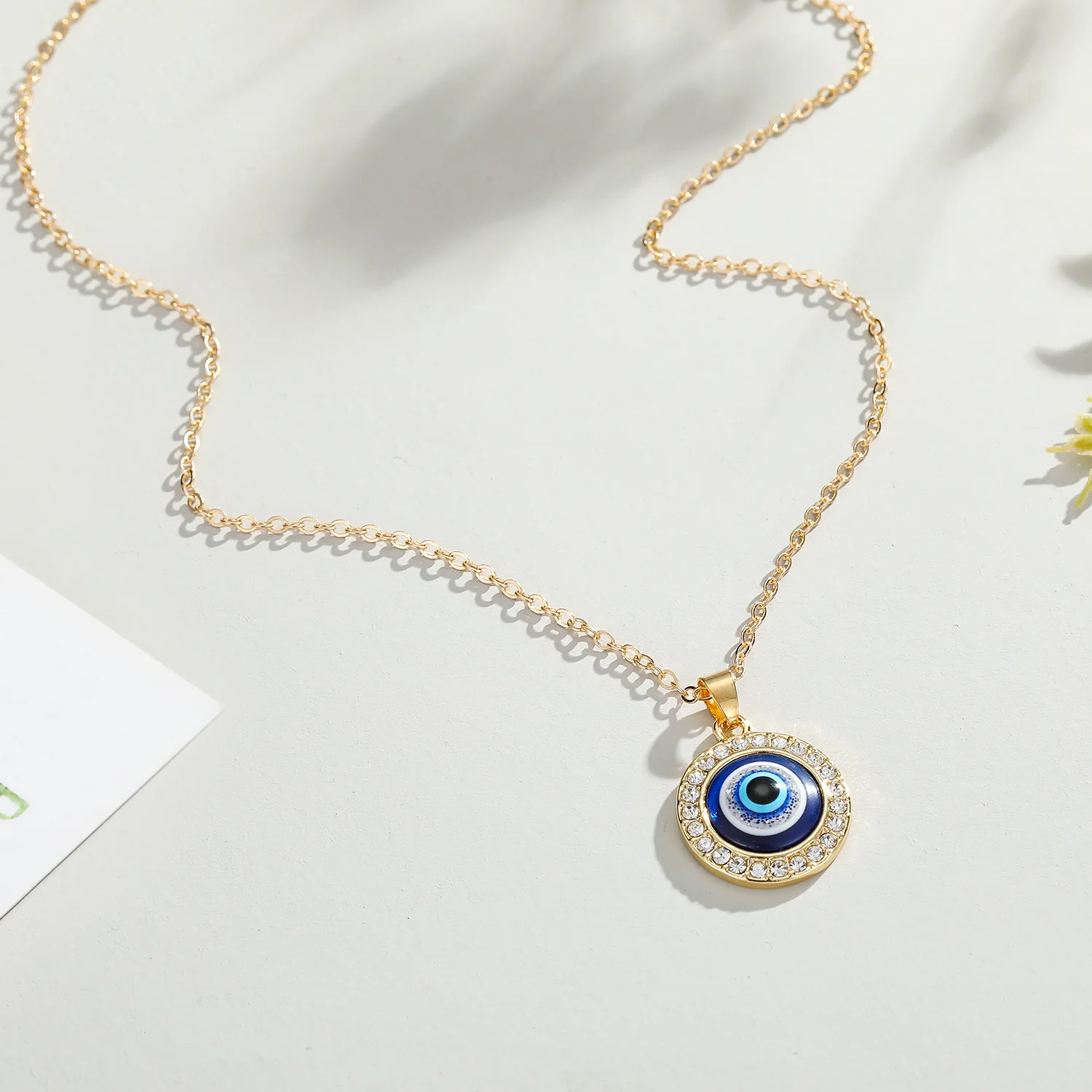 
Hot Selling Turkish Blue Eye Pendant Necklace Paved Crystal Evil Eyes Necklace For Girls - Buy Turkish Blue Eye Pendant necklace 