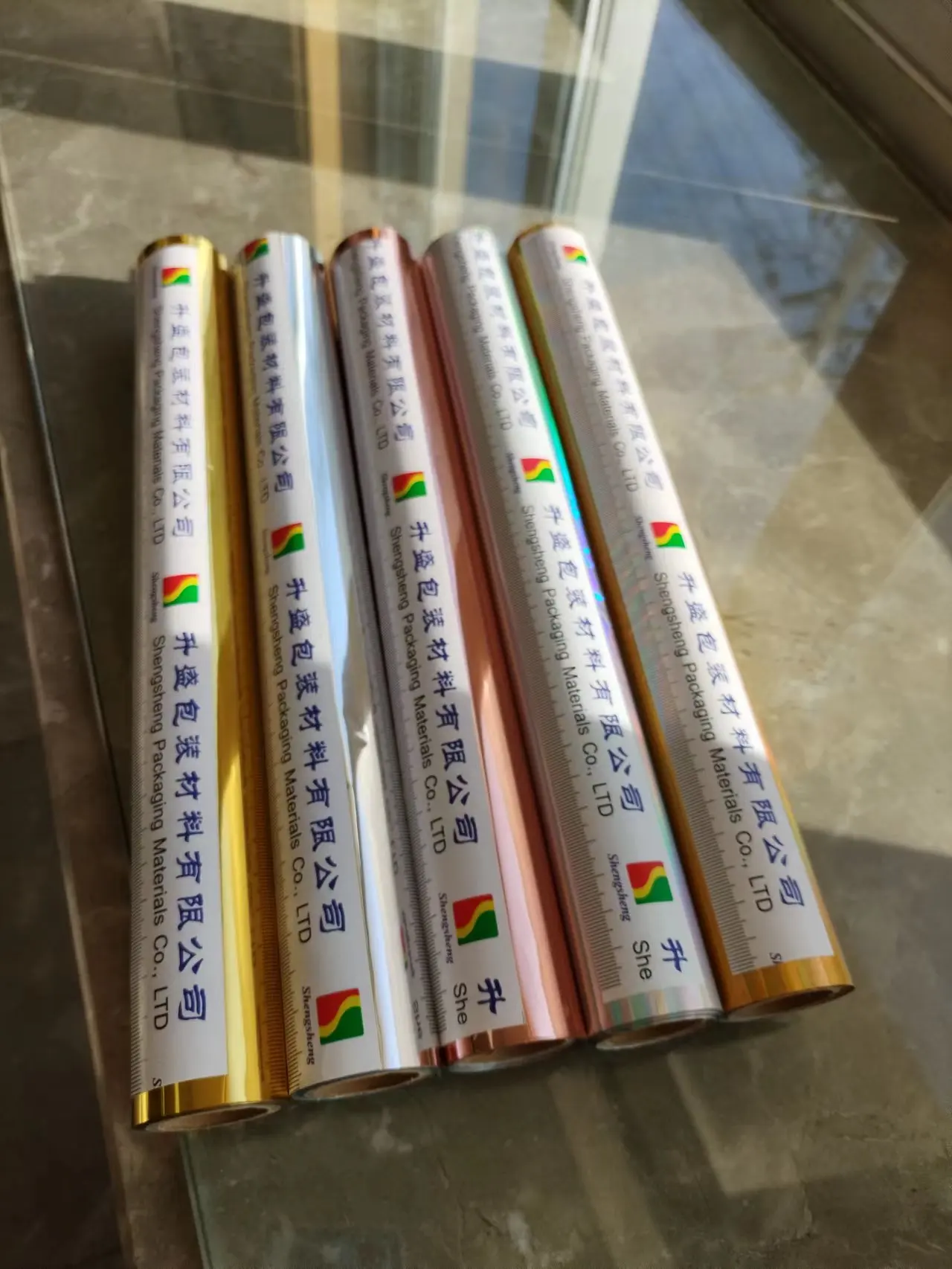 SHENGSHENG Gold And Silver Holographic Craft Foil Paper Hot Stamping Toner Reactive Foil For Laminator