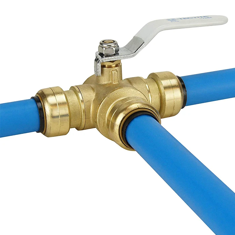Plumbing Push Fittings Push-Fit Full Port Ball Valve for Hot and Cold Water Brass Shut Off Ball Valve