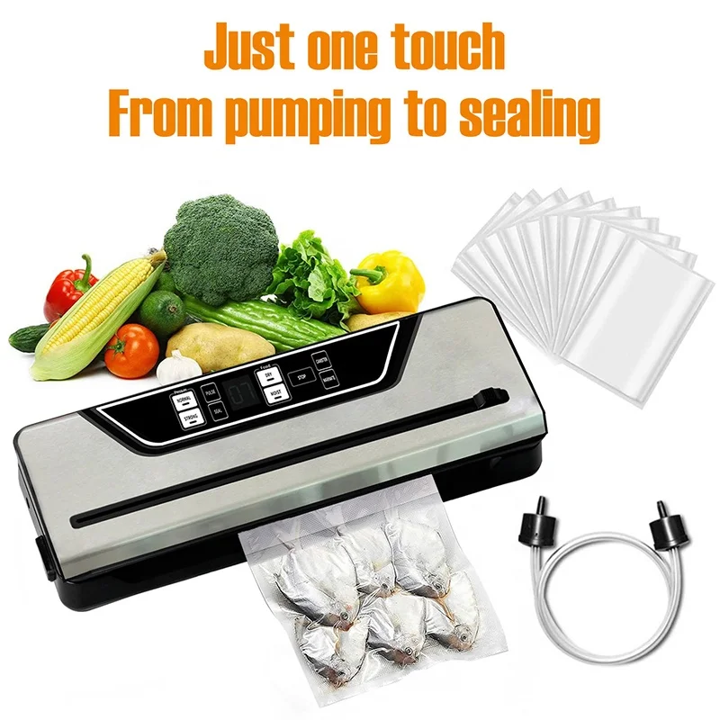 Custom logo Automatic Food Vacuum Sealer New Machine Household Portable Packing Electric Vacuum Food Sealer