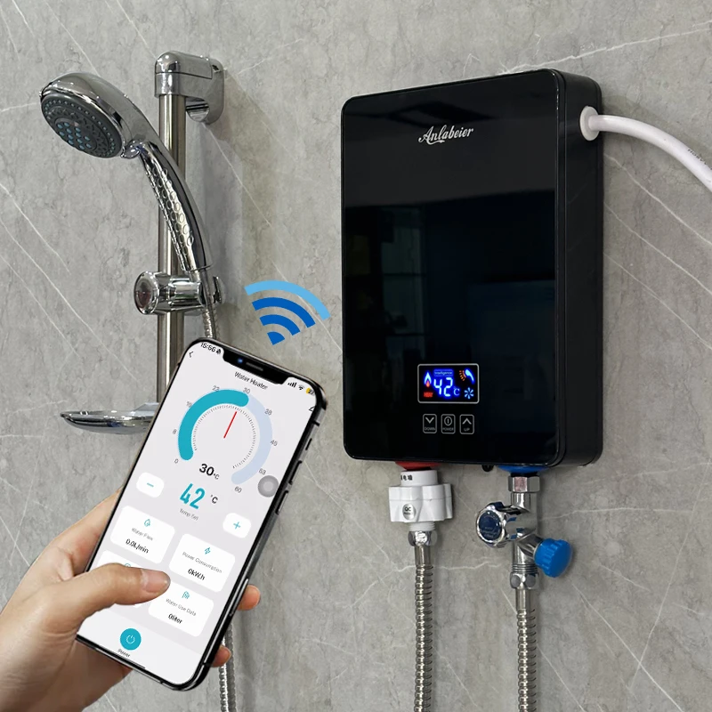 portable hotel bathroom instant tankless 220V electric shower head water heaters with customized color