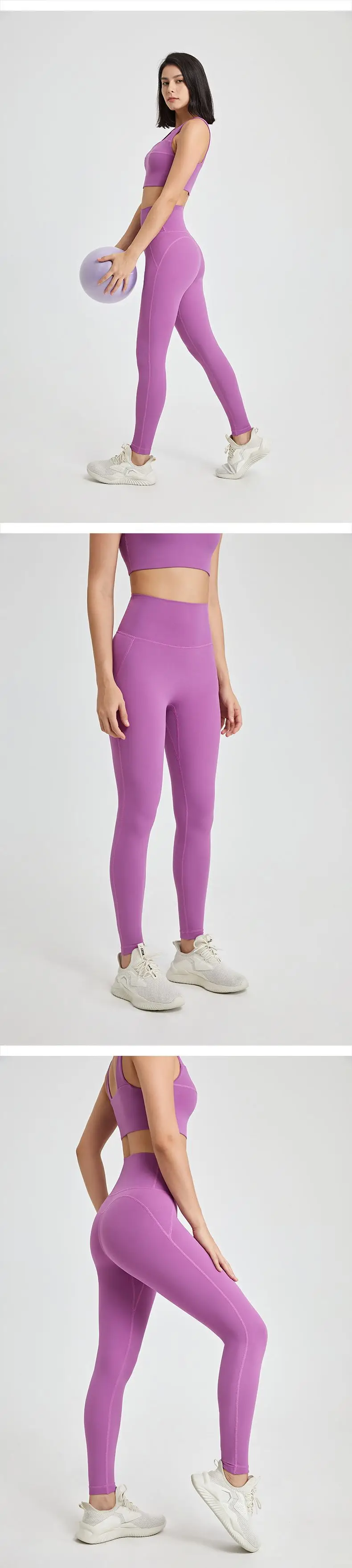 New No panties zero sense lulu one-piece yoga pants seamless bare back pocket leggings peach butt lift skinny exercise pants