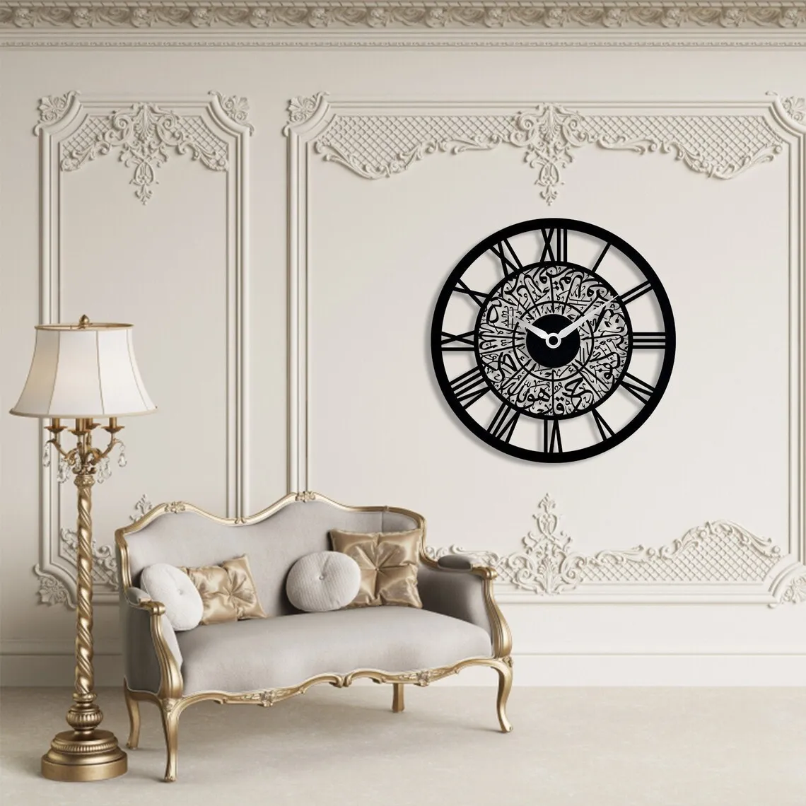 Hot Model Factory Customized Round Creative Modern Acrylic Islamic Art Wall Clock