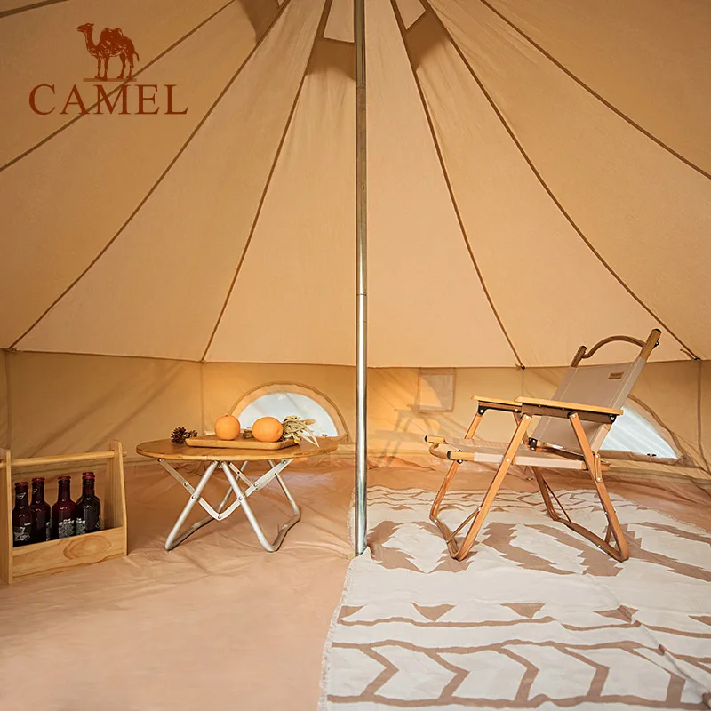 Туристическая палатка Camel на 5-8 человек Брезентовая уличная с колокольчиком из хлопка и холста роскошная