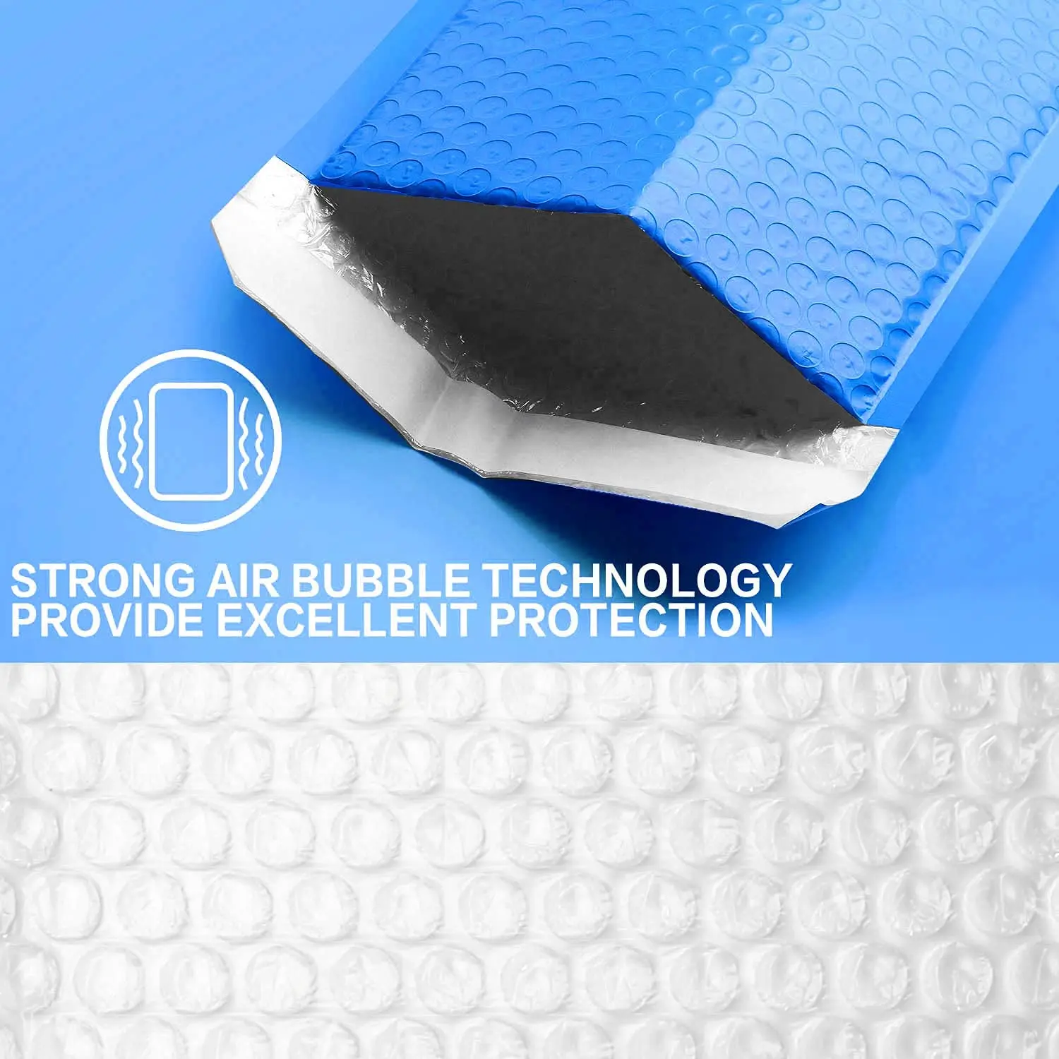 Custom Designer  blue colors Shipping Envelopes Mailing Bags Self Seal Adhesive Padded Packaging Poly Bubble Mailers