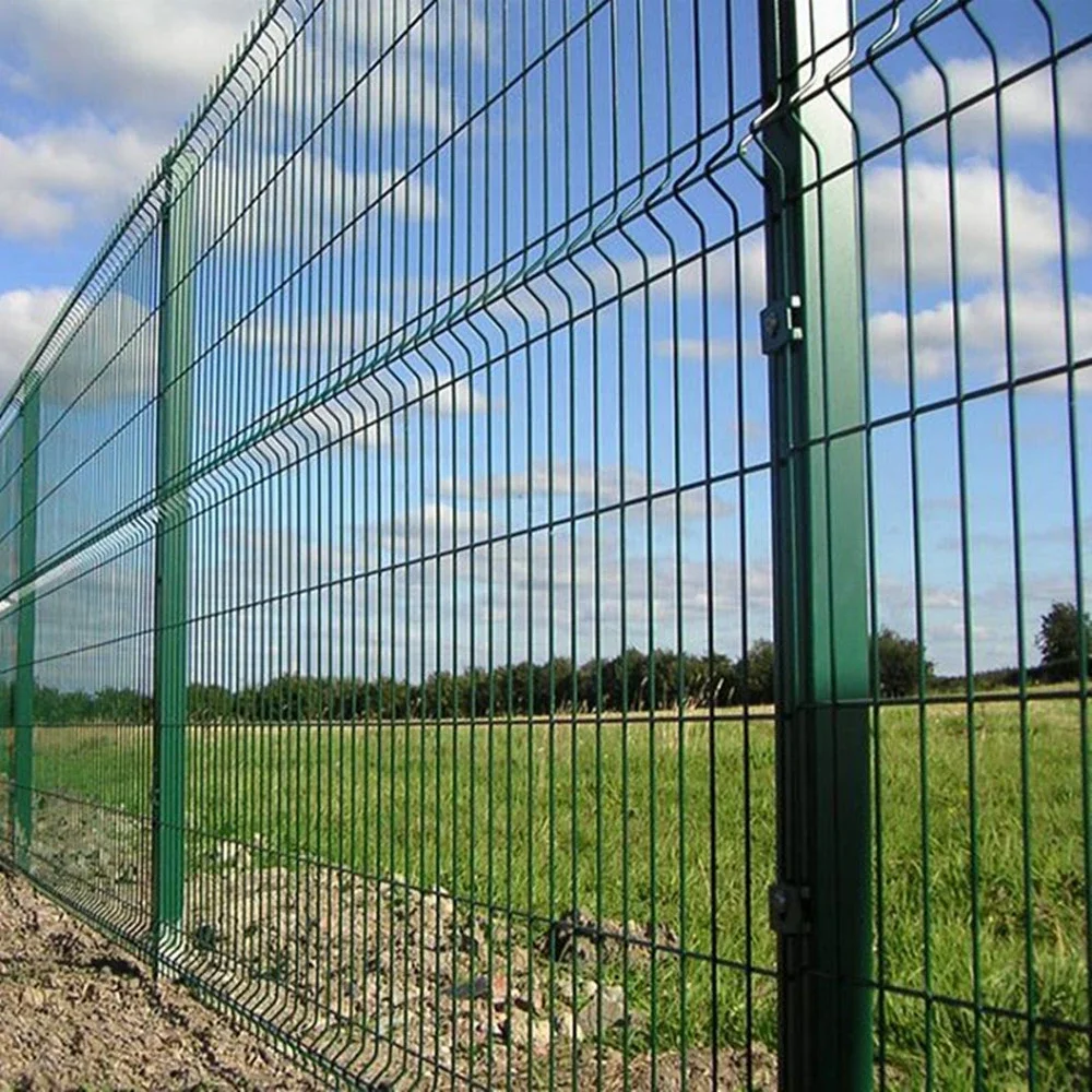 Galvanized Welded 3D Curved Anti-Climb Wire Mesh Fence with Peach Post for Outdoor Security