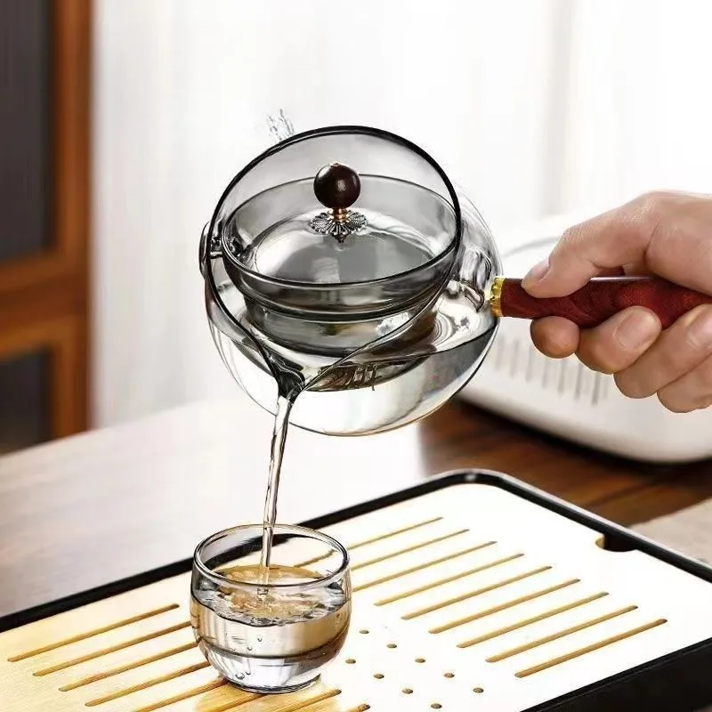 new design high borosilicate fair cup boiling teapot making teapot home brewing Glass Teapot