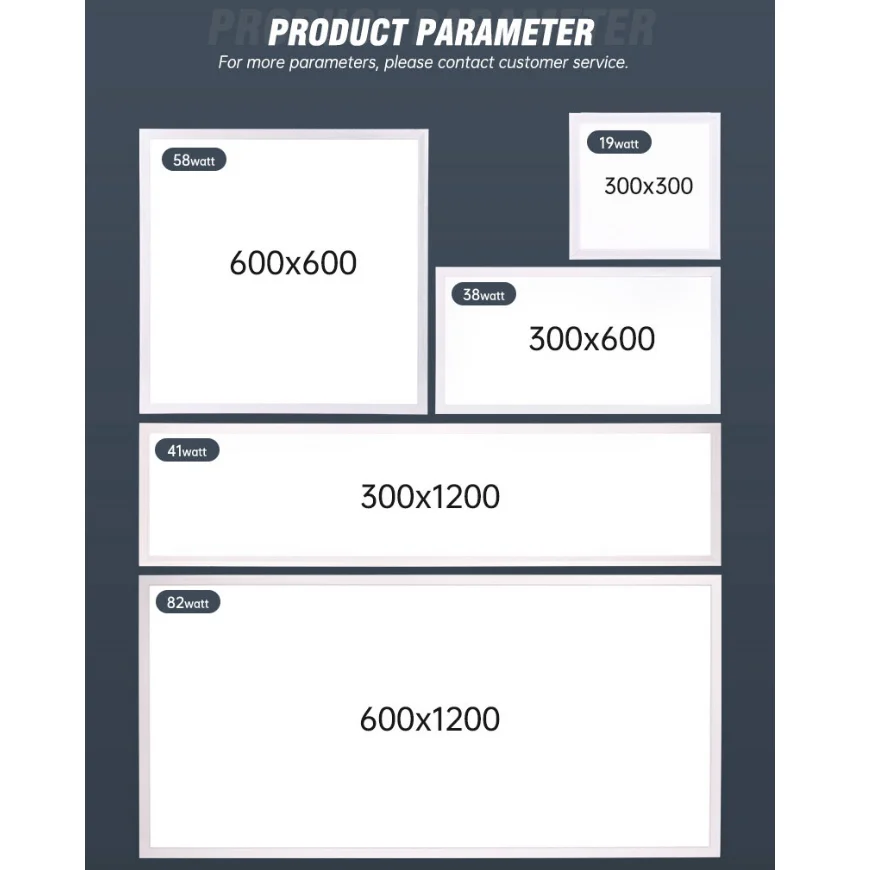 Selectable 2x2 2x4 led panel light 30x30 60x60 90x90 cm led flat panel light 36W 42W led light panel ceiling