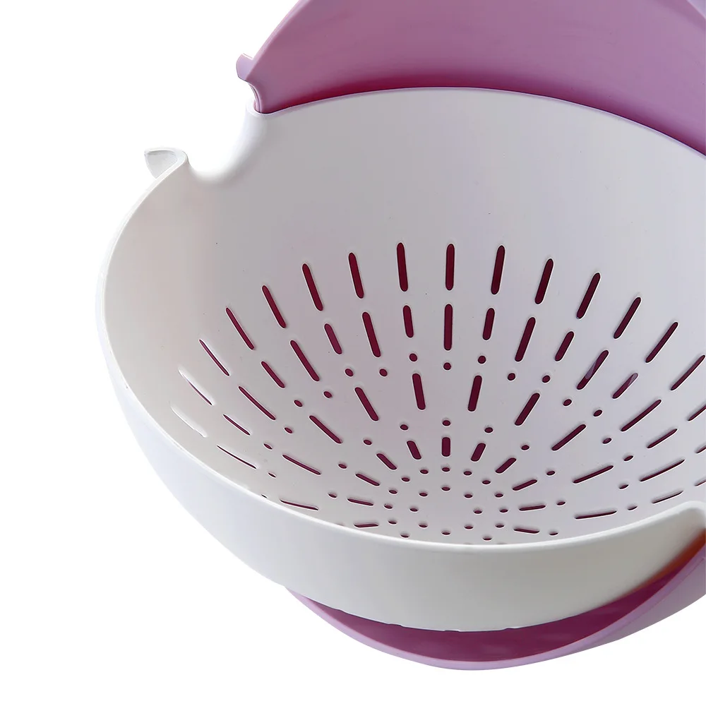 kitchen plastic colander and bowl with handle for washing fruit and vegetable