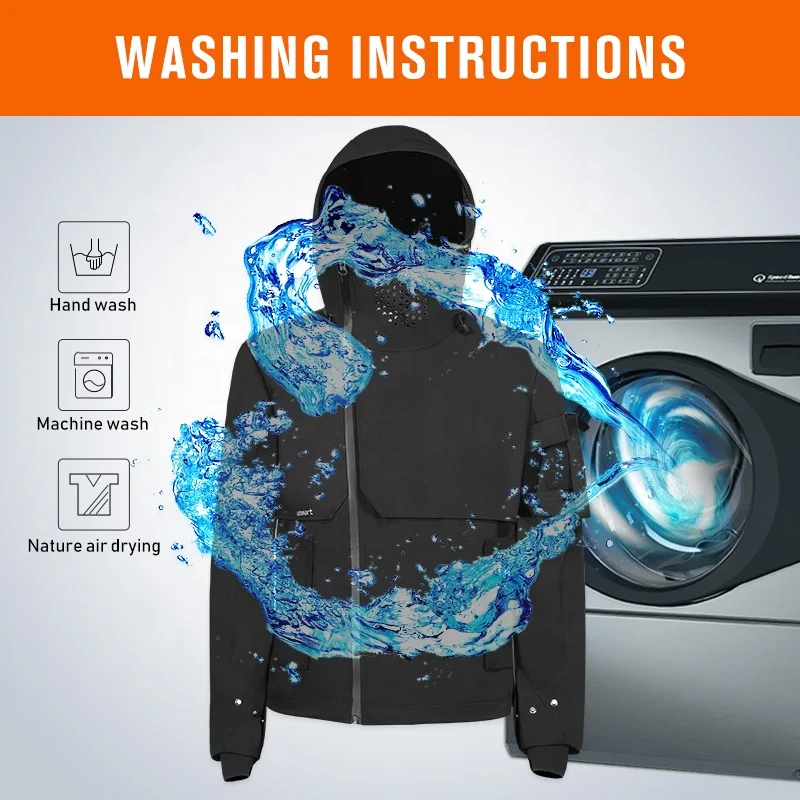 Unisex for all seasons Electric Heated Softshell Jacket Waterproof windproof UV-proof Multi-function heated hooded Mask jacket