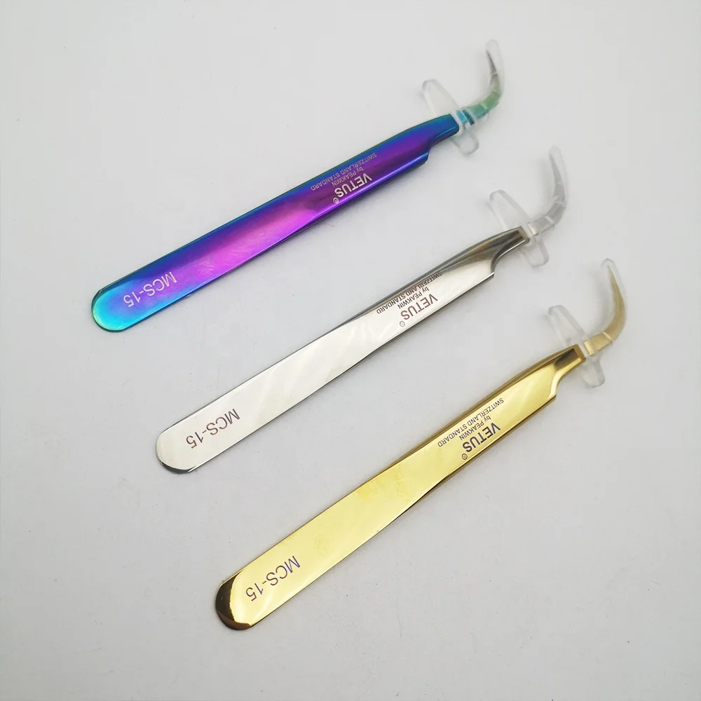 Meecil Eyelash Extension Tweezers Custom Black Eyelash Extension Applicator Tweezers Set Eyebrow Eyelash Tweezers