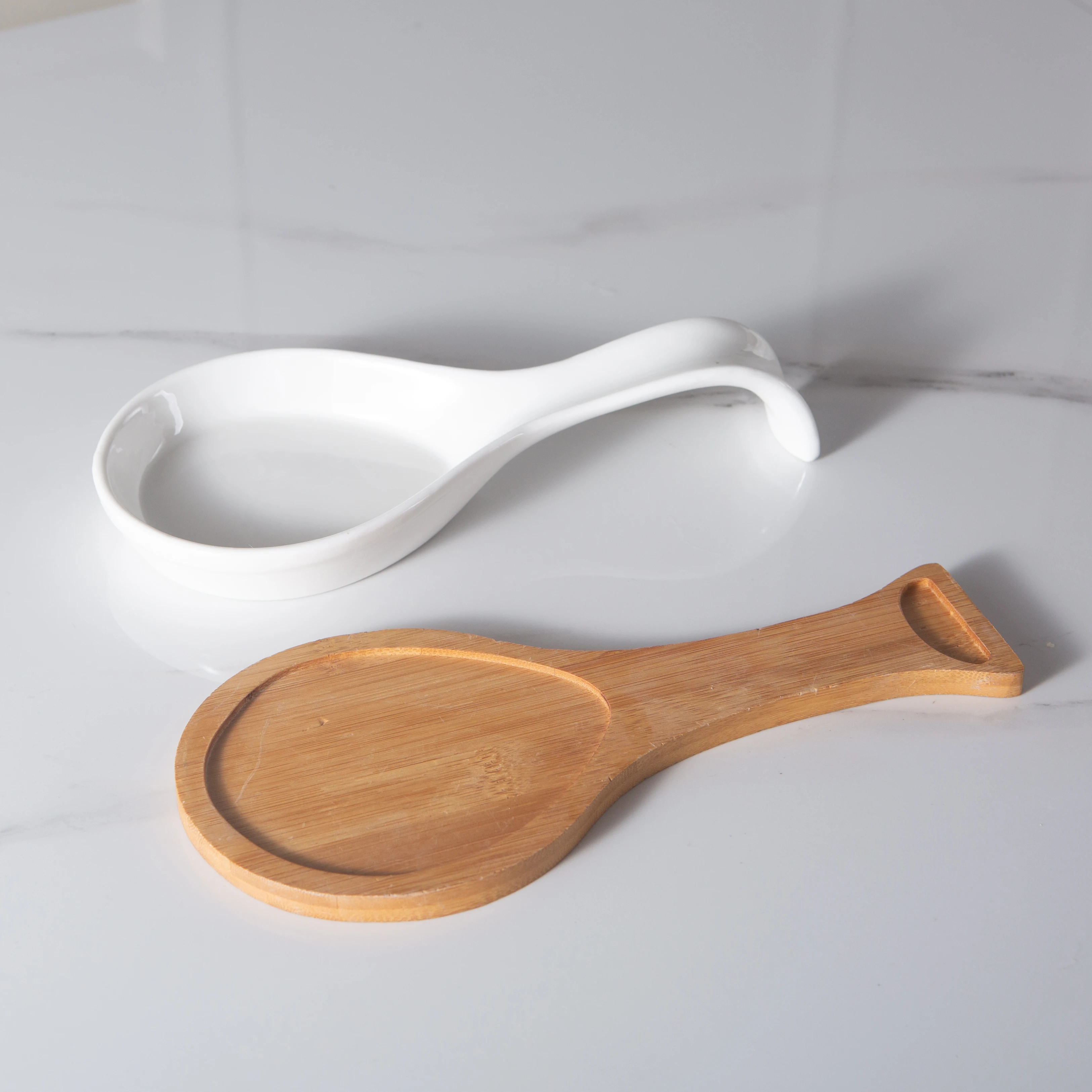 Bulk porcelain food divider plate with bamboo board tray personalized party banquet plain white ceramic plate