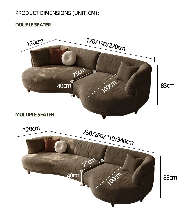 French Elsa Velvet Fabric sofa designs bed sofa furniture modern 3 or 4 seats Italian minimalist curved lunar new model sofa