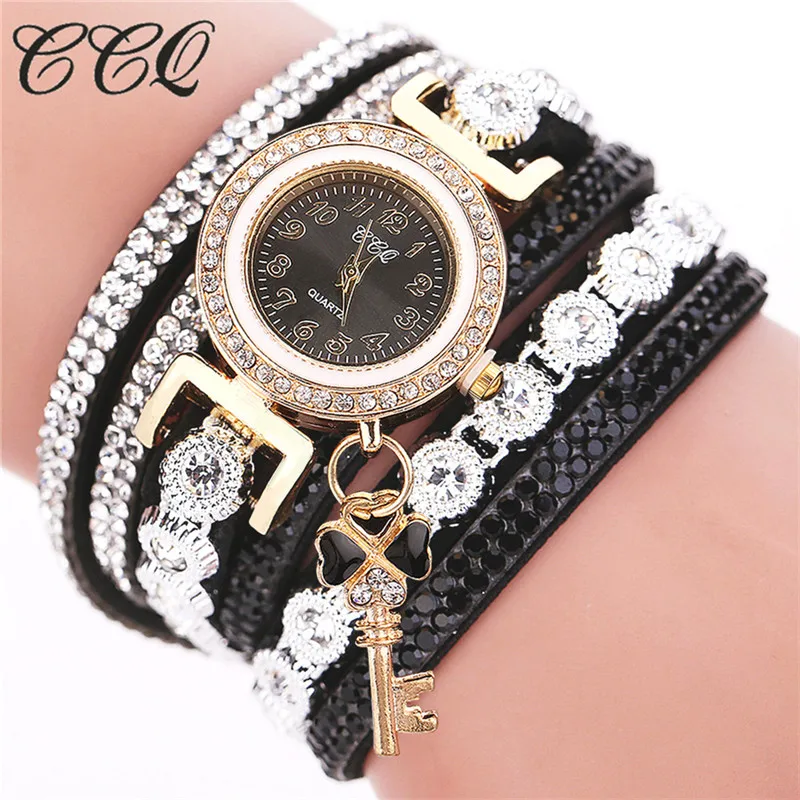 WJ 8954 Fashion Woman Chinese Factory Cheap Custom Logo Watch Wholesale 2021 Pu Leather Bracelet Black Ladies Watch