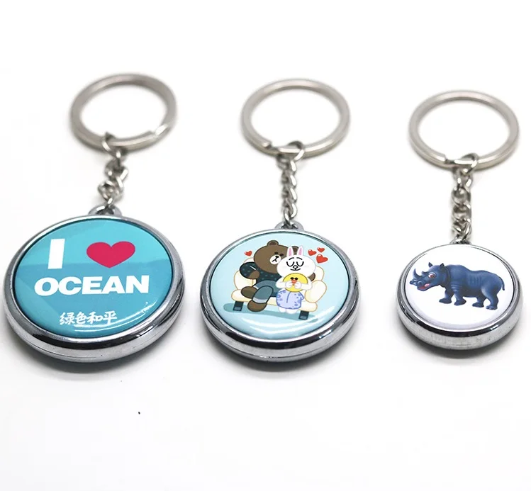 25/32/37mm Electroplated Keychain Double Sides Button Badge Material for Decoration