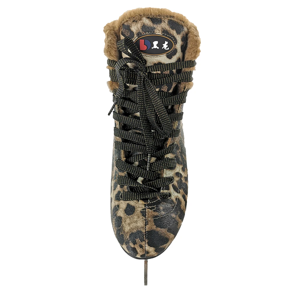 Hot Sale  High Quality  ice Figure Skates with Leopard Print