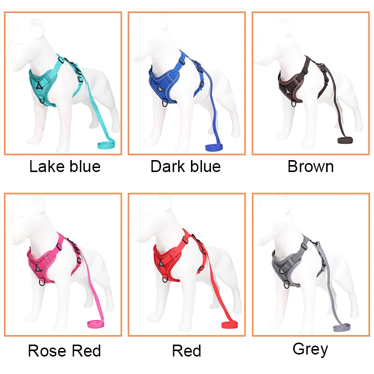 Wholesale Reflective Safe Lightweight Durable Adjustable Breathable Escape Proof Pet Dog Cat Harness And Leash Set For Walking