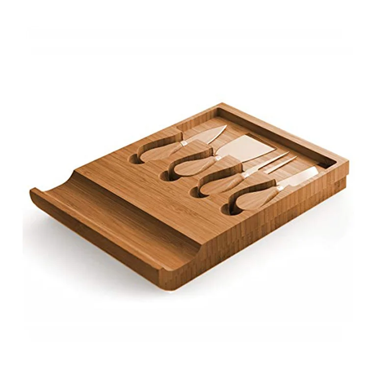 Exquisite Workmanship Not Easy To Mildew Bamboo Cheese Board Set