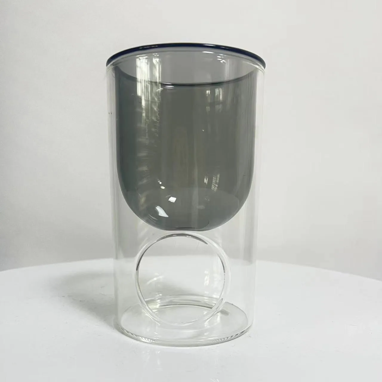 Home Decor Hand Blown Removable Colored Cylinder Glass Essential Oil Diffuser Wax Burner for Sale