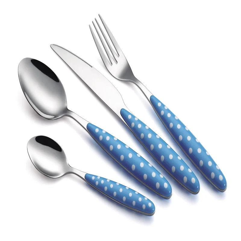 Hot Selling Products 2023 Customized PP Plastic Handle Stainless Steel Flatware Sets For Hotel