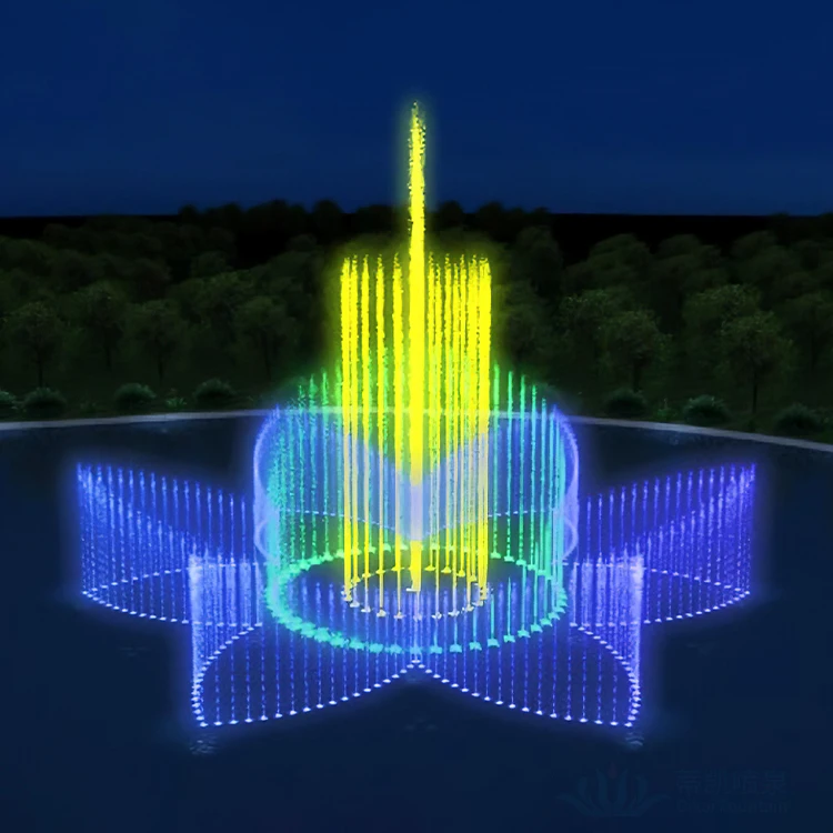 Современная крупномасштабная Простая установка, разнообразная Интерактивная производительность, фонтан воды, индивидуальное освещение, шоу