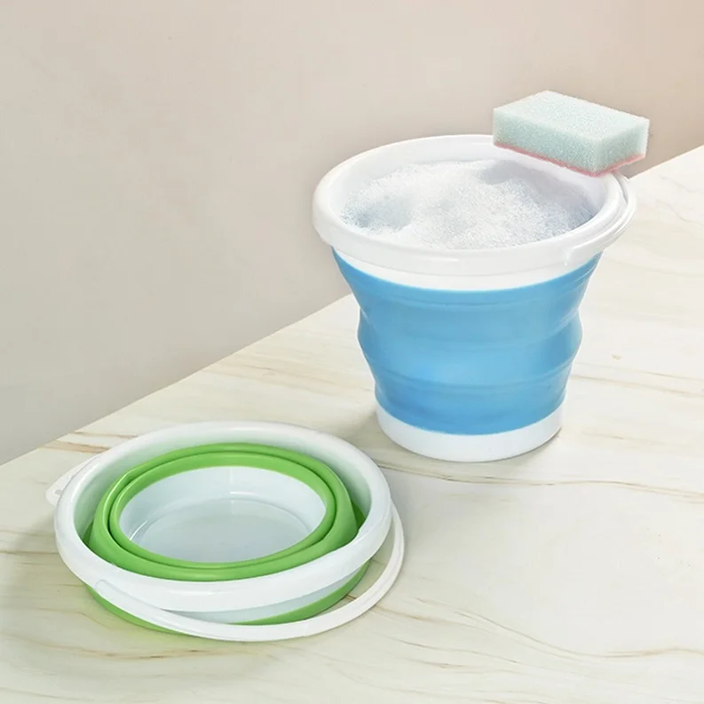 Custom Portable Retractable Outdoor Water Plastic Bucket Foldable Collapsible Bucket