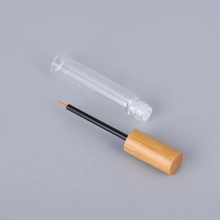 10ml Mascara Container Packaging Customize Luxury Bamboo Glass Empty Mascara Tubes with Brush