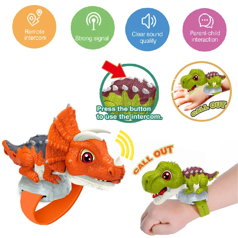 Cartoon dinosaur 2PCS kids walkie talkie toy 985FT long range walkie talkie dinosaur toy set inter phone toys children