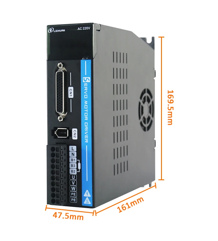 Lichuan cnc servos 40mm 100W 220V 0.6A 0.32N.m 3000RPM 17bit Absolute Value servo motor with driver kit 40M00330B +LC10P-100