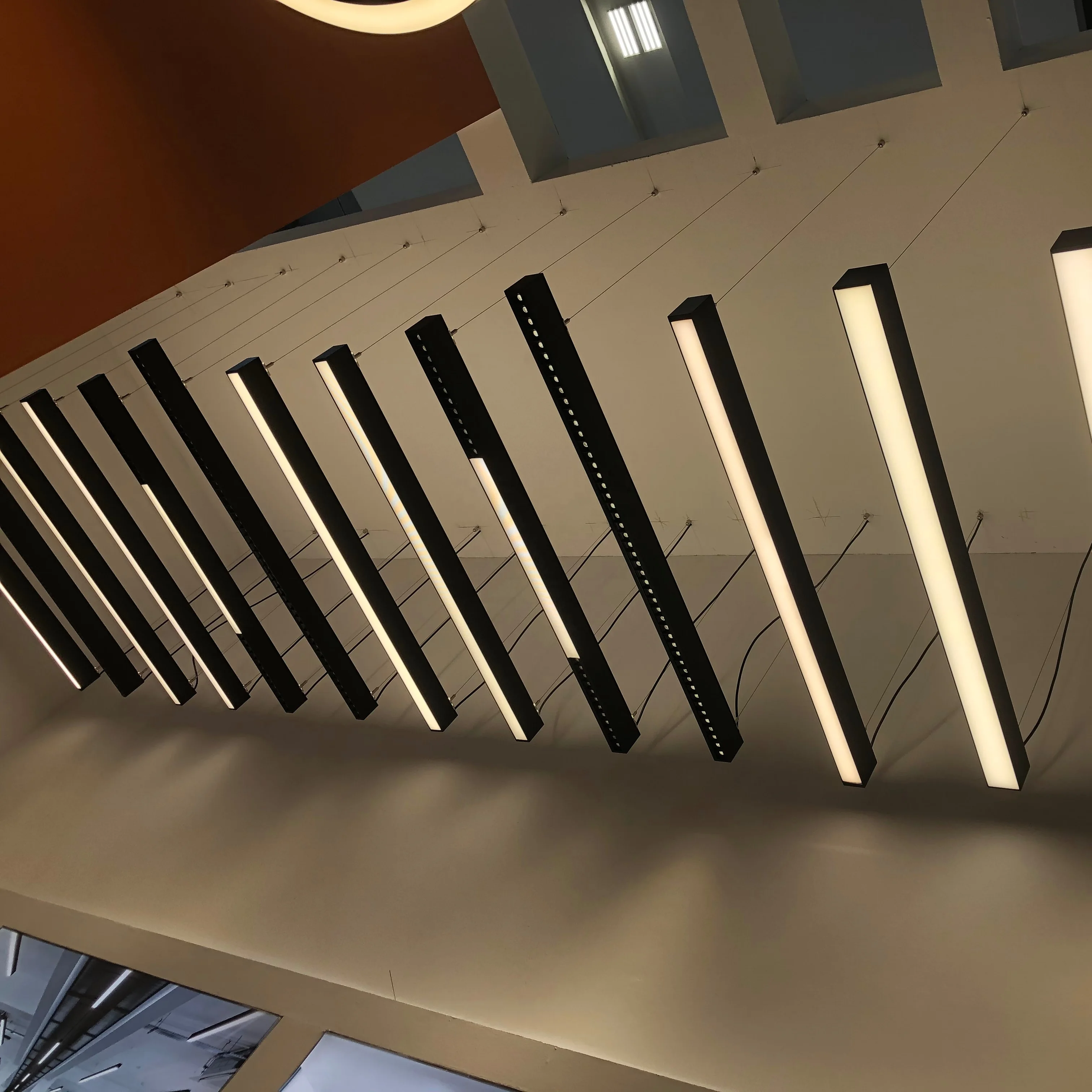 7575 aluminum profile AC100-277V 40W SMD2835 1200mm 4ft led linear luminaire ceiling mounted,suspended linear led light lamp