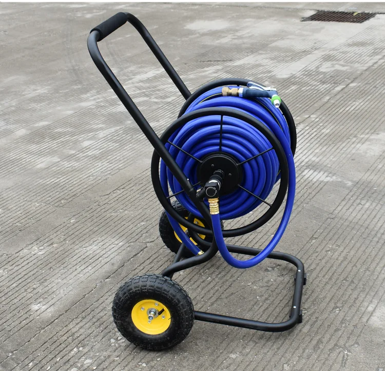 Hot sale factory wholesale garden metal 2 wheel hose reel for irrigation system