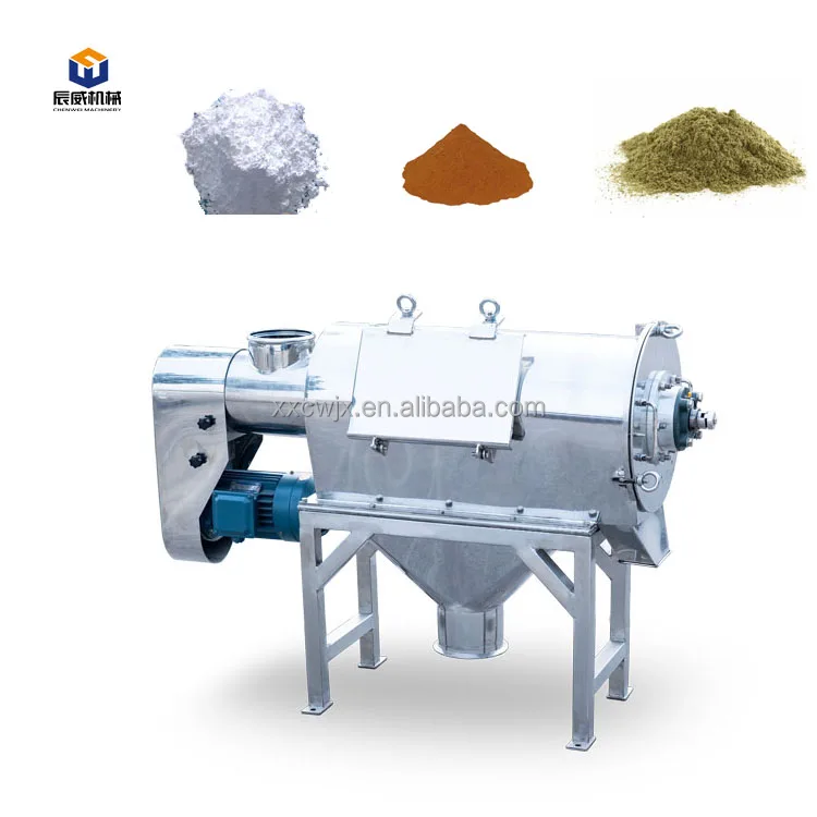 Food Gypsum Starch Thyme Leaves Powder Horizontal Centrifugal Airflow Sifter Separator Rotary Sieve Machine