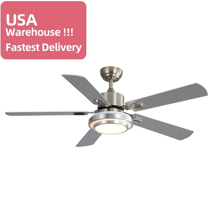 Hot Selling Manufacturers 52 Inch 220v Power AC DC Plywood Led Ceiling Fan Light