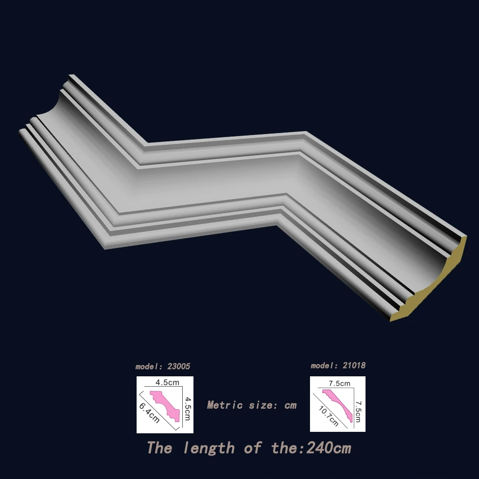 Europe style polyurethane foam crownTrims PU flat cornice moulding for ceiling cornice MOULDINGS