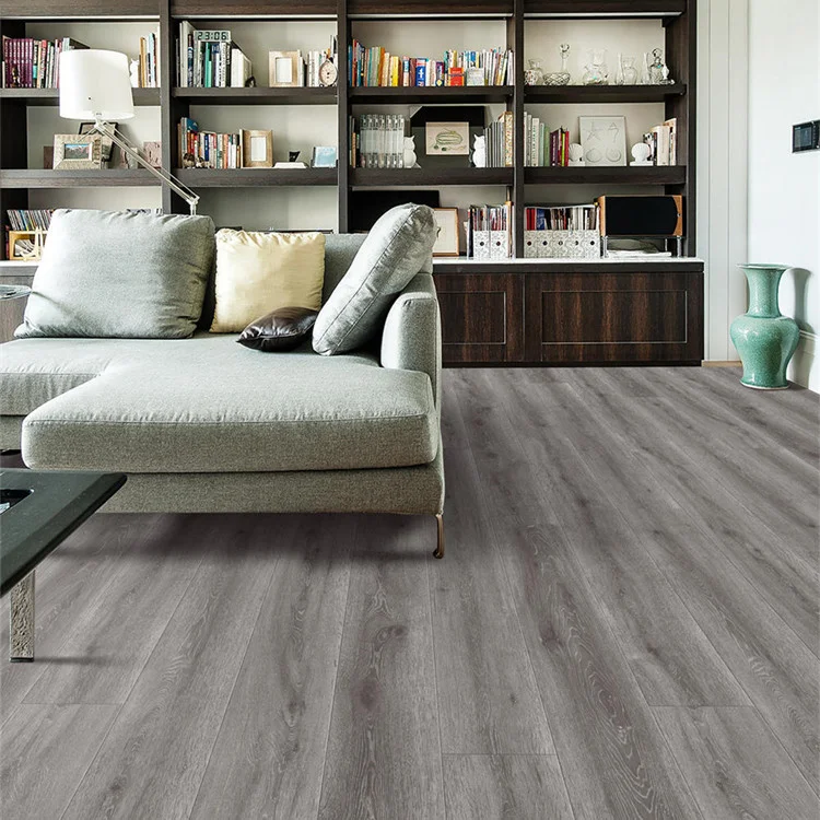 M3806M Factory Selling square EIR WOOD Grain surface 12MM Waterproof grey color timber Laminated  Flooring