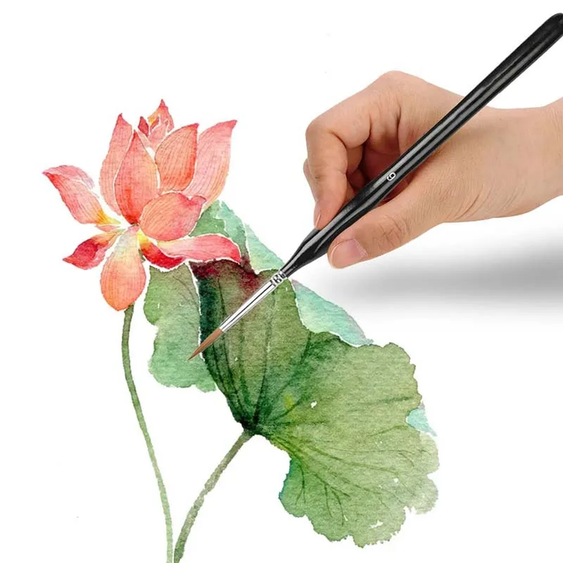 LISI 11pcs Wooden Handle Miniature Detail Paint Brushes Set For Fine Acrylic, Watercolor,Oil,Models Detailing Art Painting