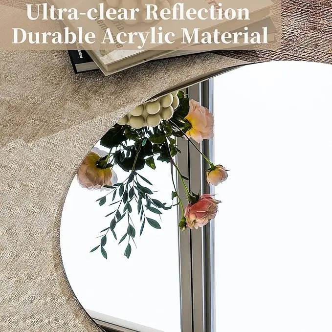 Factory Supply Acrylic Board Mirror Soft Plastic Secure Sheet Non-glass Unframed Polycarbonate Self Adhesive Dress Wall Mirror
