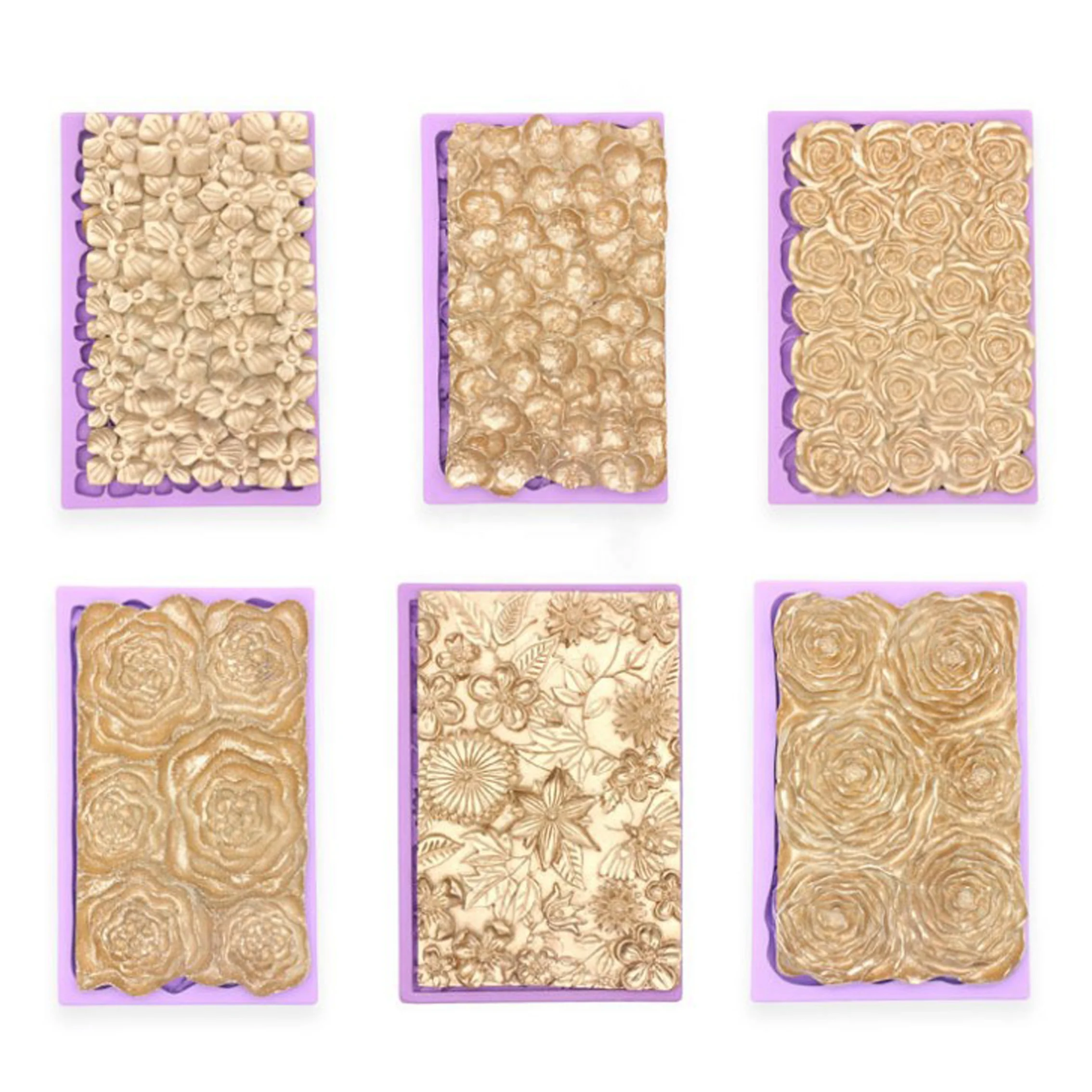 Hot Selling Four leaf Hydrangea Fondant  Rose Flower Shape Silicone Mold Cake Decorating Chocolate Baking Mold