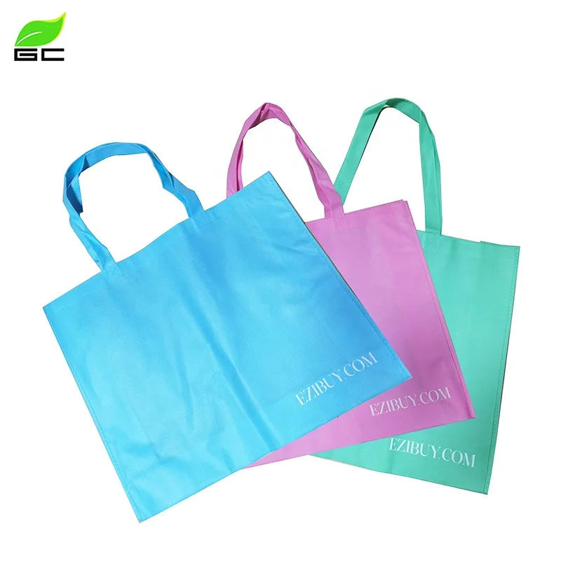 Luxury Custom Logo Sewing Non-woven Bag  With Handle Colorful Pink Green Waterproof Tote Bag Packing Shopping