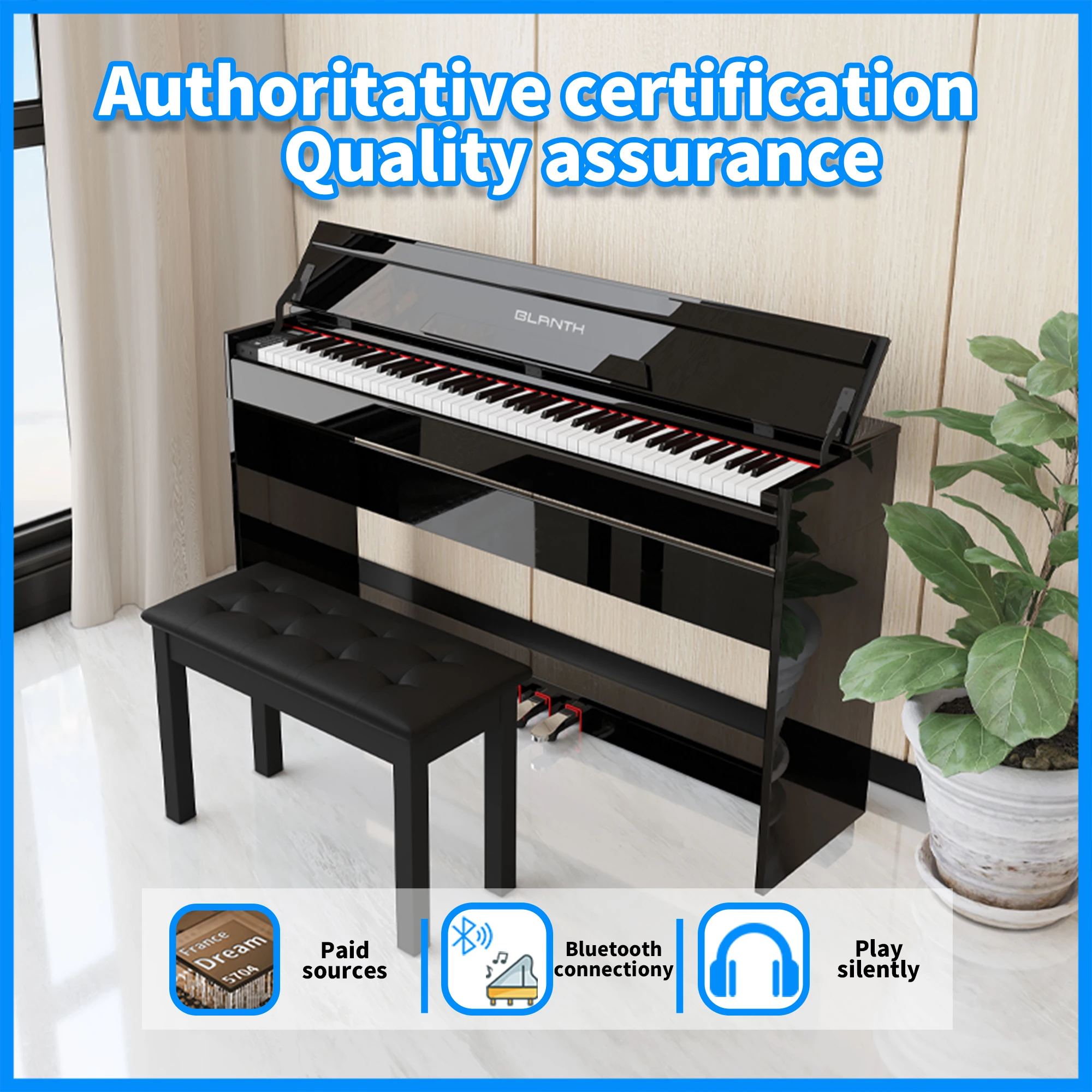 BLANTH 88 Key Weighted Digital Piano Electronic Digital Piano Keyboard Piano Professionnel