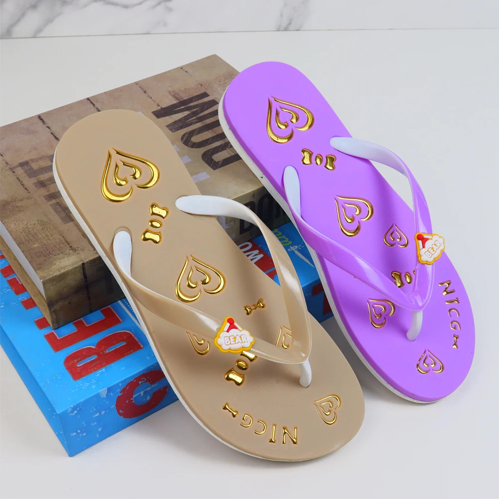 Factory Hot Selling Custom Logo Beach Slim Hard Drives Flip-Flops Slippers For Ladies