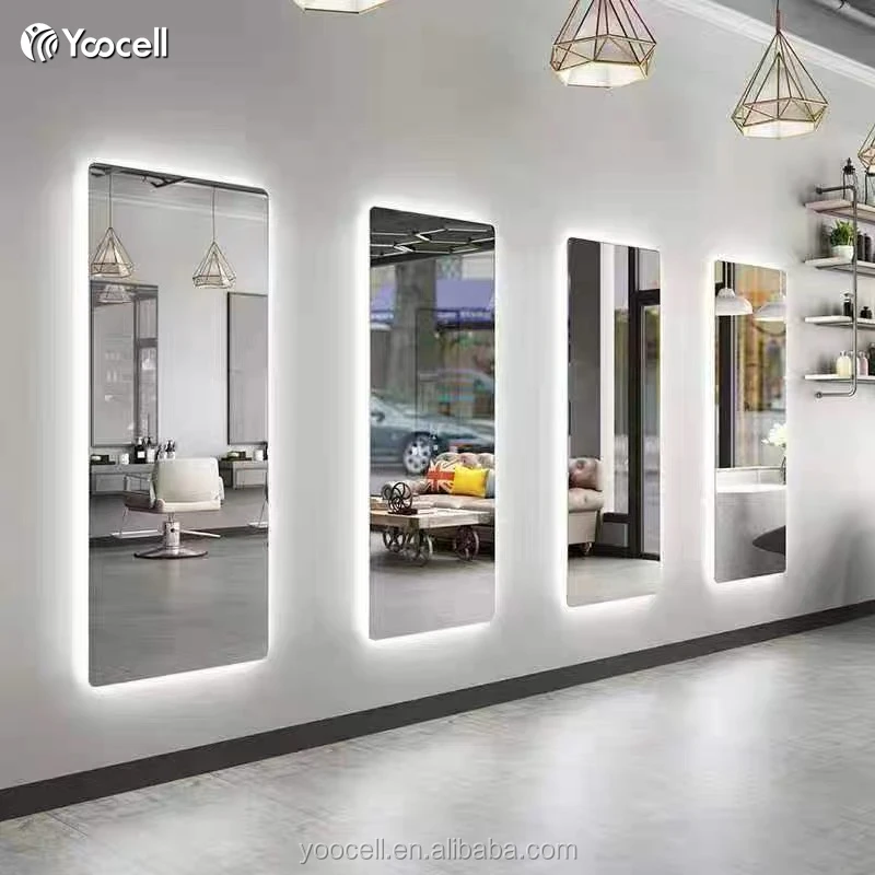 Wholesale Mirror Styling Station Shop Salon Station Hair Styling Mirror With Led Light