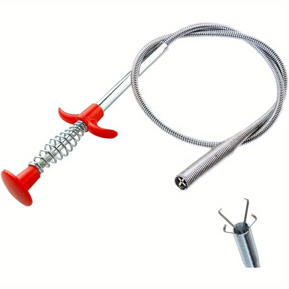 Stainless Steel Sewer Dredging Tool Spiral Drill Drainage Sewer Snake Block Drainage Pipe Cleaner Blocker Cleaning Tool