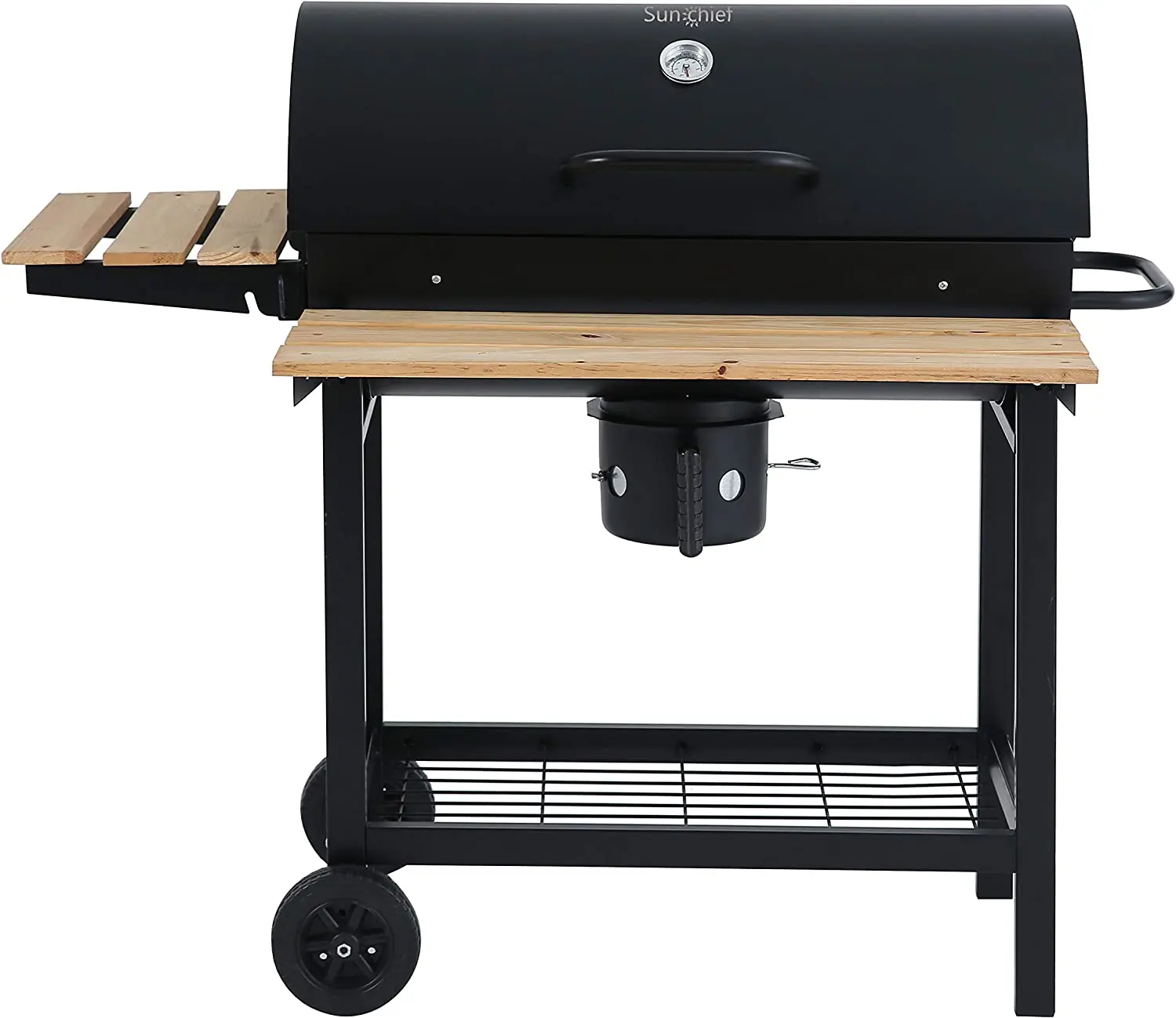 Heavy Duty Trolley barbeque custom Charcoal chimney BBQ Grill Outdoor with Offset Smoker