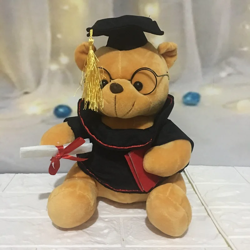 New Arrival Stuffed Animal Plush Toy Graduation Bear Graduation Bachelors Uniform Custom Graduation Stuffed Hat & Gown dolls