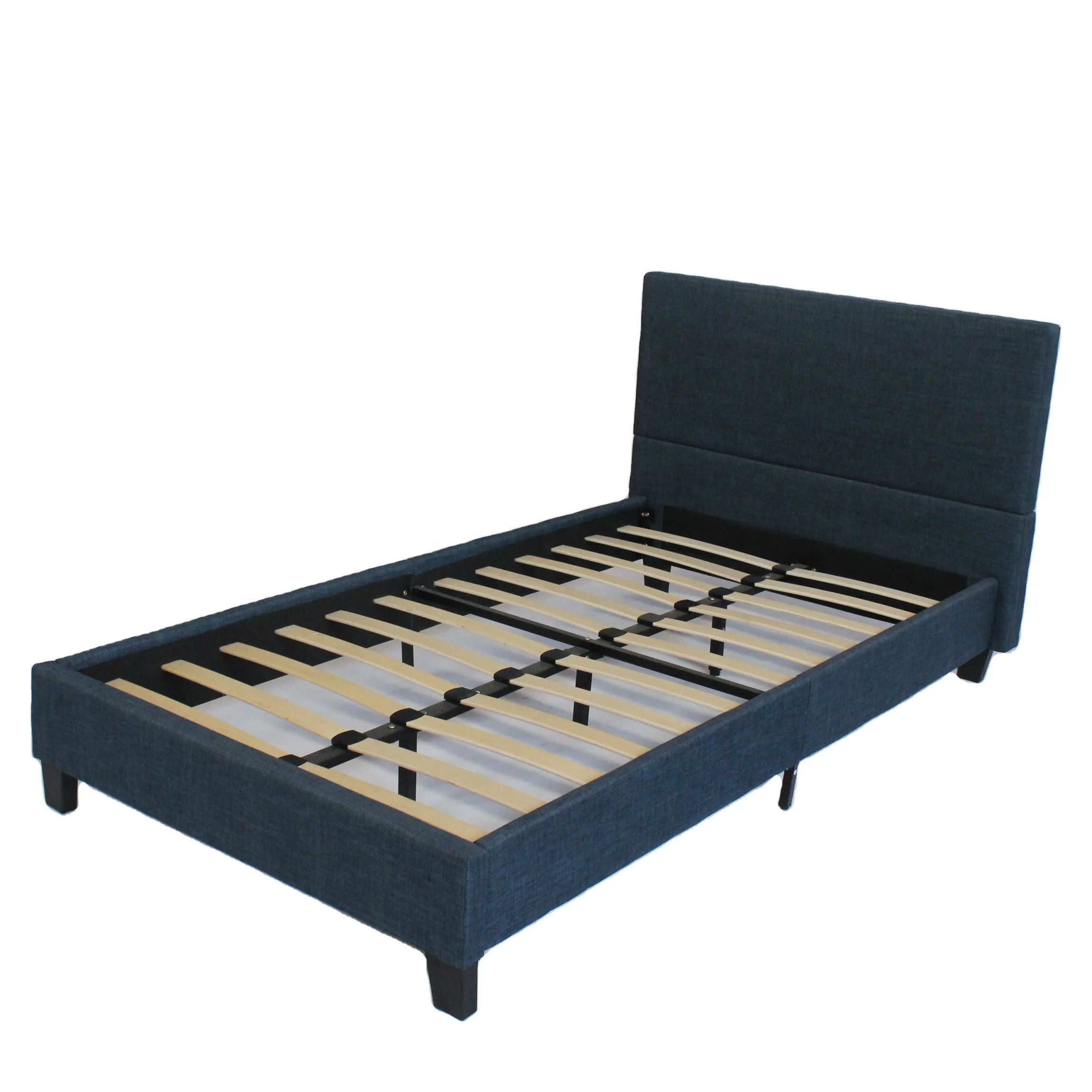 Mecor Linen Fabric Bed Store Metal Bed  Upholstered Tufted Bed