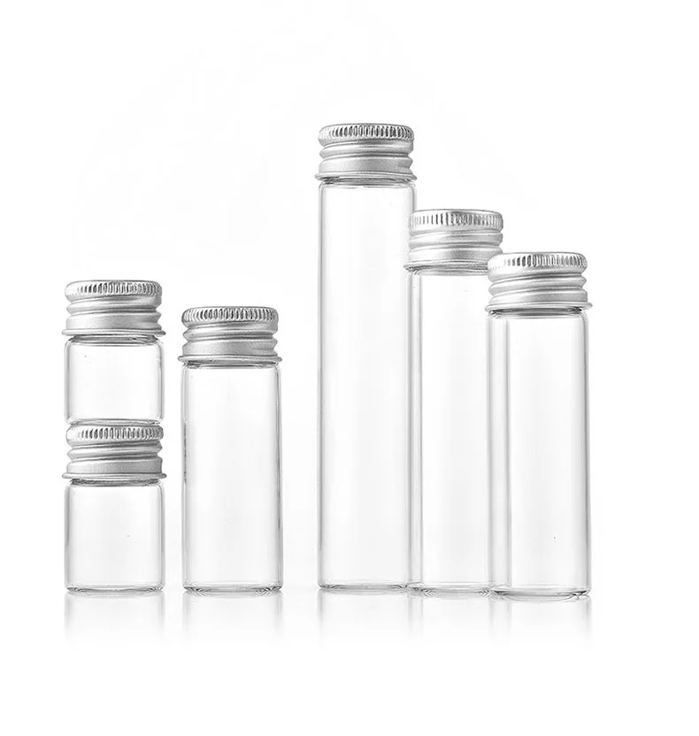 22mm 30mm MIni glass tube 5ml 10ml 15ml 20ml 25ml 30ml 50ml 60ml 100ml 120ml clear glass storage vial bottle for powder gift