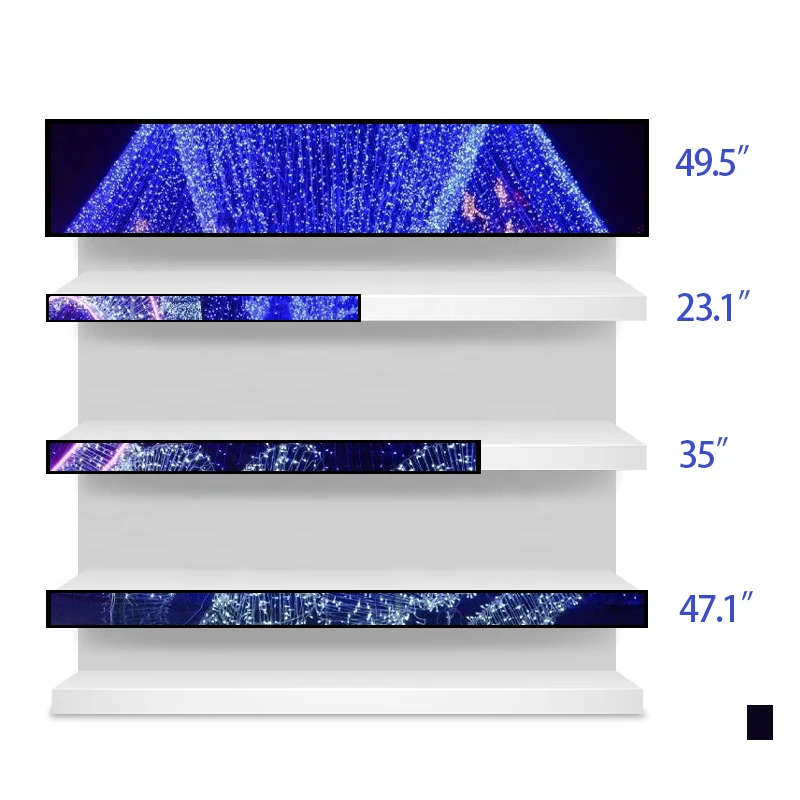 28.5 inch bar type store shelf edge LCD display ultra wide bar stretched lcd screen for indoor