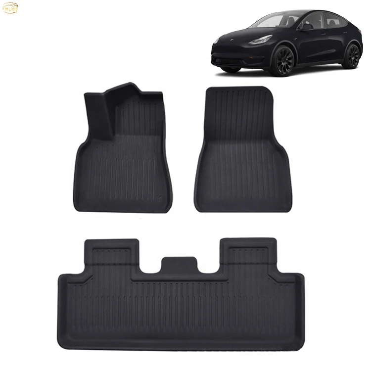 3Pcs/Set High Waterproof Non-slip All-Weather XPE Car Floor Mat For Tesla Model 3/Y 2021 2022 Interior Accessories