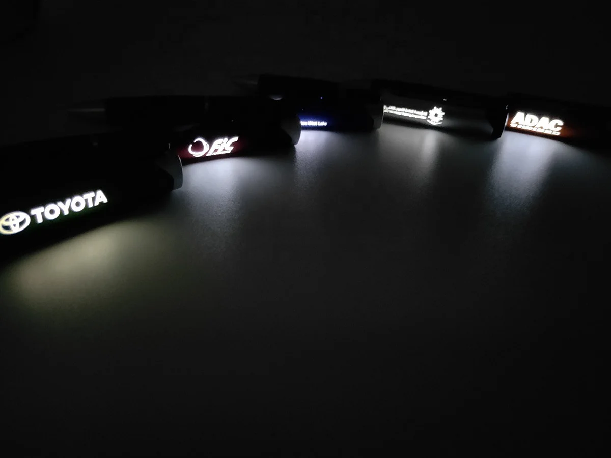 Laser Neon Flashing lights Logo promotion pens LED light bulk